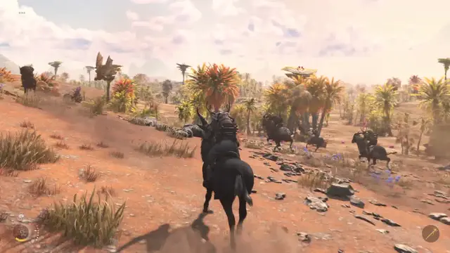 A horde of buffalo crossing the savanna.
