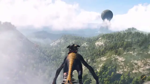 Dense forest, aerial perspective from a dragon.